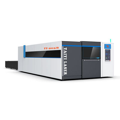 Máquina de corte por láser de fibra de alta velocidad con mesa de intercambio y cerrada y