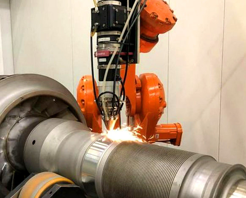 Sistema de máquina de revestimiento por láser robótico para la reparación de turbinas