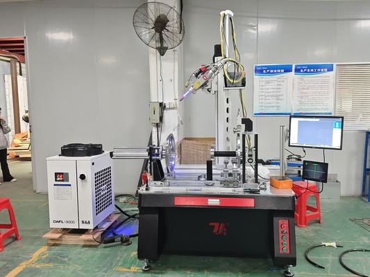 Máquina de soldadura automática de láser de fibra de 2000W para botella de agua de caldera del ejército