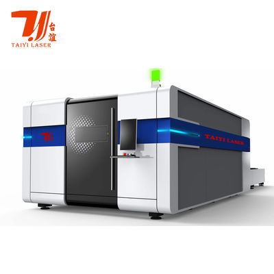 Máquina de corte por láser de fibra de alta velocidad con mesa de intercambio y cerrada y