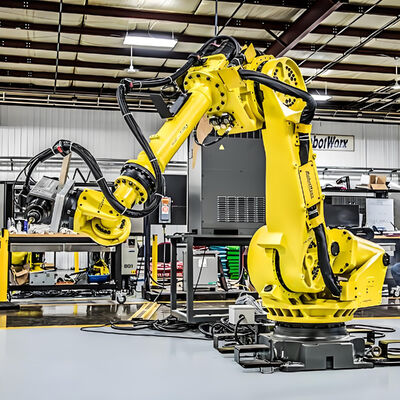 Máquina de corte por láser de robot industrial FANUC Cortadora por láser de fibra de 6 ejes para chapa y tubo de metal con una alta precisión de ± 0,01 mm