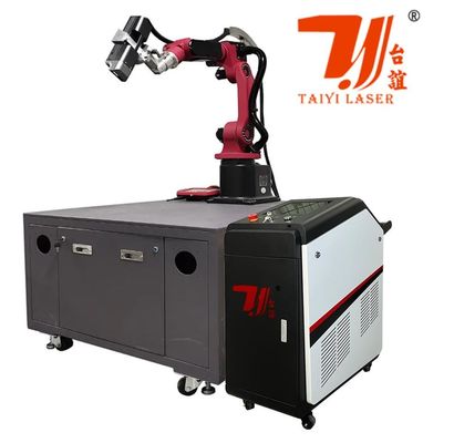 Robot de 6 ejes, máquina automática de limpieza láser de fibra, removedor de pintura de aceite de óxido