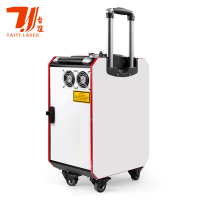máquina de limpieza del laser del pulso de la caja de la carretilla de 100W 200W 300W del metal del PDA portátil de la fibra